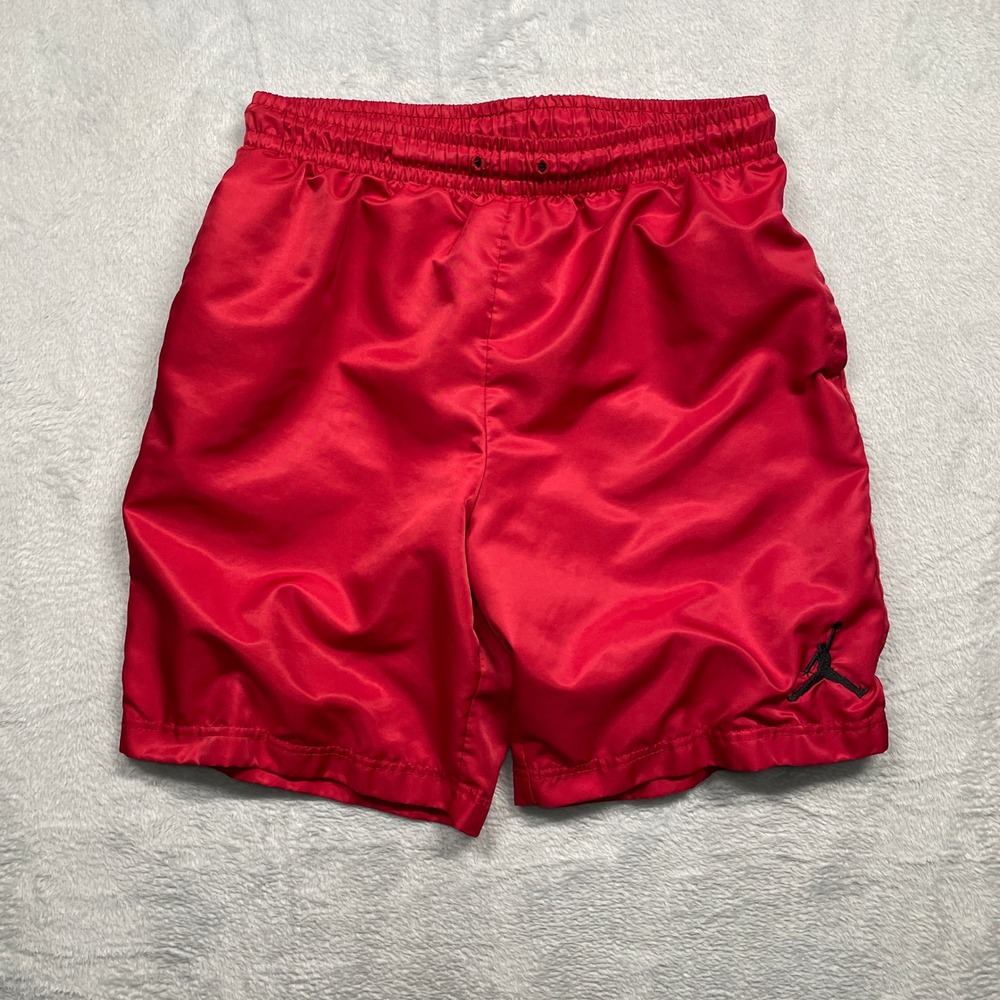 Jordan Athletic Shorts Kids Size L 12-13 Red Jumpman Logo Mesh Lined